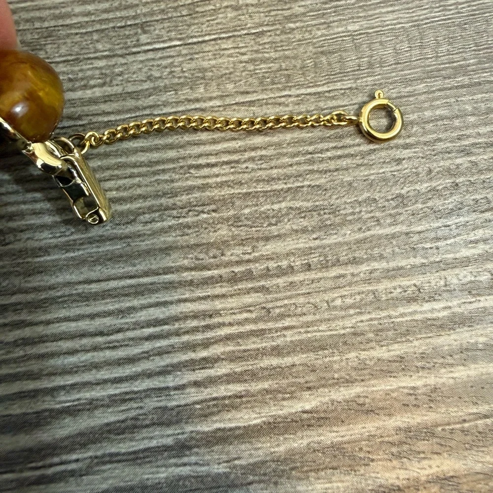 Vintage Bakelite Style Bracelet | Vintage Chained Bracelet 8.5” chain - Picture 7 of 10